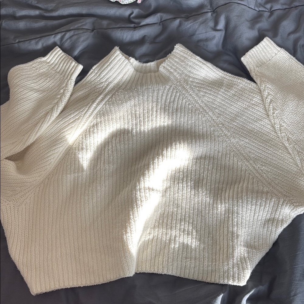 Hollister Cream Cowl Neck Sweater worn once